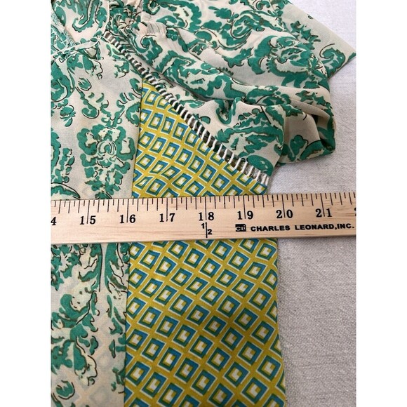 Jade Melody Tam Mixed Media Boho Peasant Top Blouse Sz M Lightweight Semi‎ Sheer - Picture 4 of 10